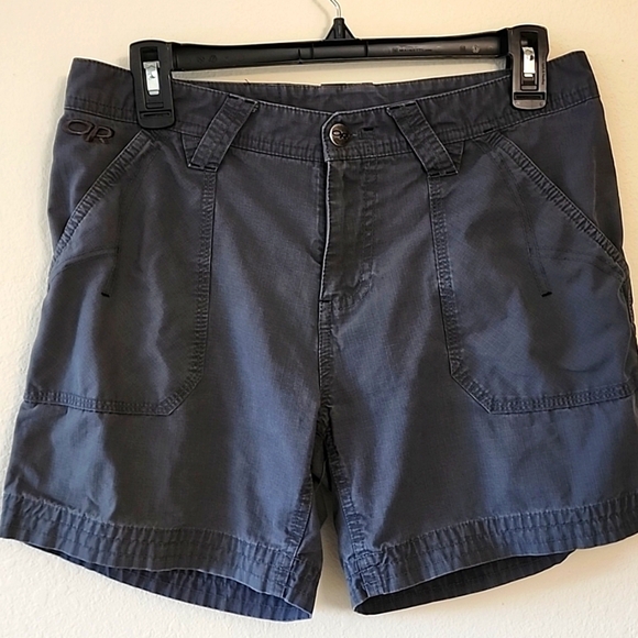 Outdoor Research Shorts Ripstop Hiking Outdoor Gray Pockets Mid-Rise size 6 - Picture 1 of 10